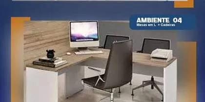 Ambiente 04: Mesas em L + Cadeiras