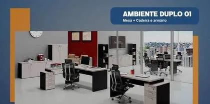 Ambiente Duplo 01: Mesa + Cadeira e Armário