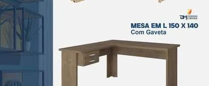 Mesa em L 150x140 Com Gaveta